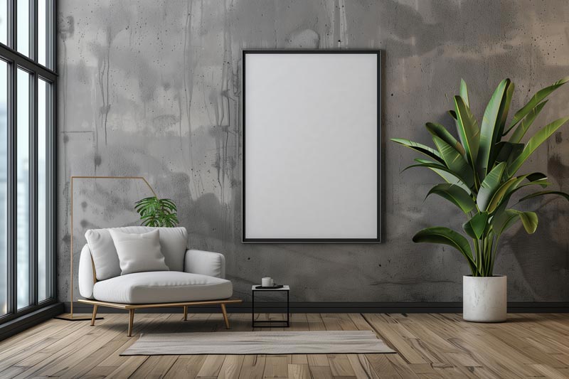 عکس با کیفیت اتاق خاکستری رنگ